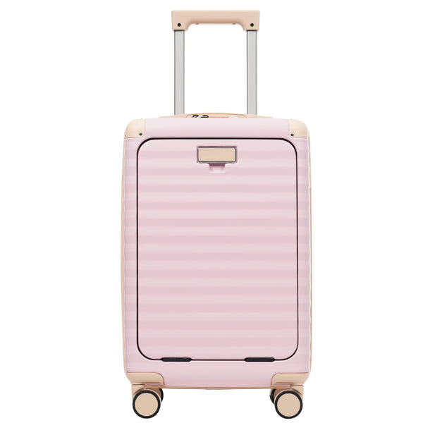 English Elm Luggage 5 Piece Abs Hardshell Travel Set with Usb Port Spinner Wheels and Tsa Lock Pink N732P265290U