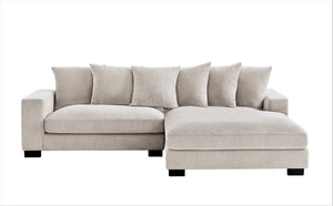 English Elm Luxe Oversized L-Shaped Sectional Sofa With Chaise - Soft Ivory Corduroy, Perfect For Family Living B2735S00006