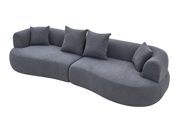 English Elm Modern Arc Sectional Sofa with Boneless Foam Deep Seats for Open Concept Living Rooms Grey W3728S00012