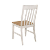 English Elm Set Of 2 Wooden Dining Chairs, Natural and Off White