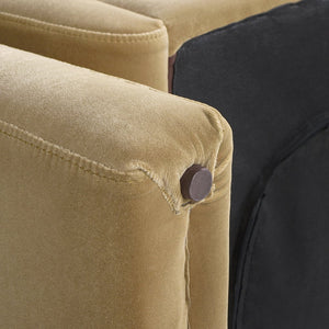 English Elm Jennifer Taylor Home - Mason 40" Arched Arm Chair in Camel Beige Performance Velvet — Pet-Resistant, Removable Cushions, Durable Upholstery B2719P238351