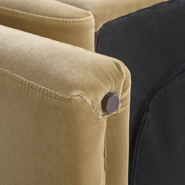 English Elm Jennifer Taylor Home - Mason 40" Arched Arm Chair in Camel Beige Performance Velvet — Pet-Resistant, Removable Cushions, Durable Upholstery B2719P238351