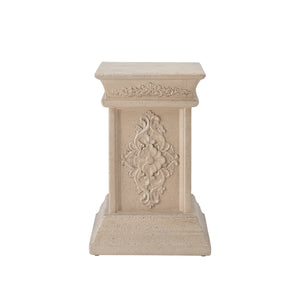 English Elm Pedestal Column Plant Stand Handcrafted Mgo for Indoor Outdoor Decor Display N772P382568S