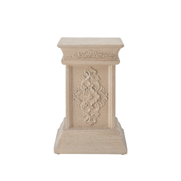 English Elm Pedestal Column Plant Stand Handcrafted Mgo for Indoor Outdoor Decor Display N772P382568S