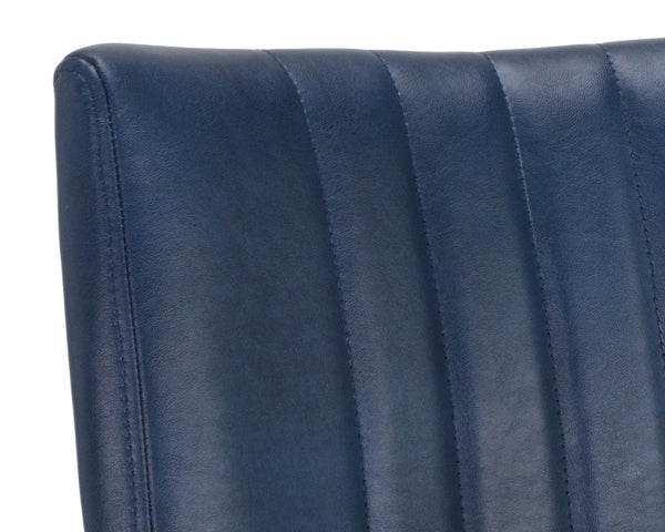 Sunpan Berkley Dining Chair Set of 2 - Stylish Industrial Design with Channel Tufted Faux Leather Comfort Bravo Admiral