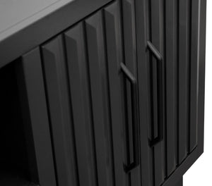 English Elm Radiance 75 Inch Tv Stand For 85" Tvs - Fully Assembled, Modern Black Console With Storage Solutions B108P345206-GIGA