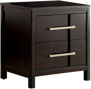 English Elm Beautiful Solid Wood Transitional Nightstand with Veneers, Contemporary Bedside Table, Sturdy 24" Height Espresso 27 L x 19 W x 28 H B011P324378