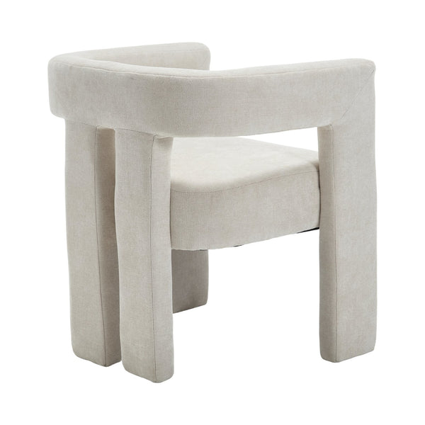 English Elm United We Win Chenille Barrel Accent Armchairs Set of Two for Living Room Dining Beige W1568P389268