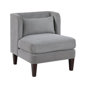 English Elm Modern Dark Gray Corduroy Accent Chair with Pillow - Plush Upholstered Seat, Mid-Century Style, 27.5"x30" B011P287472