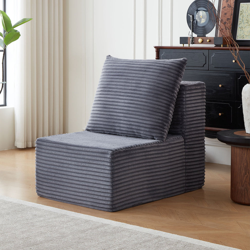 English Elm Deep Modular Corduroy Couch With Cup Holders - Effortless Comfort, No Assembly, Perfect For Lounging W848S00056