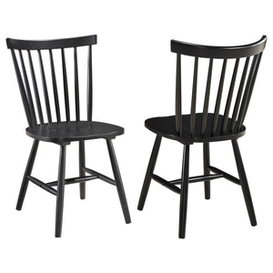 English Elm Hayward Black Wood Dining Side Chair Set of 2 – Farmhouse Spindle Back, Contoured Seat, Cozy Rustic Appeal B062P299917