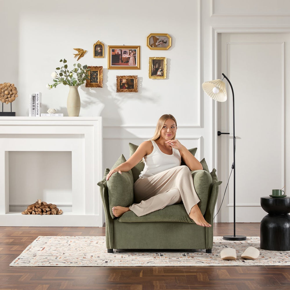 English Elm Modern Chenille Oversized Armchair - Stylish & Comfortable Accent Chair For Living Room & Bedroom W2997P236301