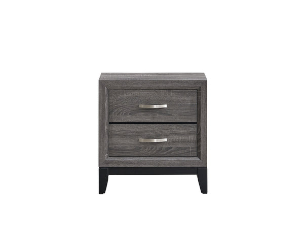 English Elm Glasgow Nightstand with Two Dovetail Drawers, Sleek Hardware and Deep Storage for Modern Bedrooms Gray 24 L x 26 W x 19 H B078P349542