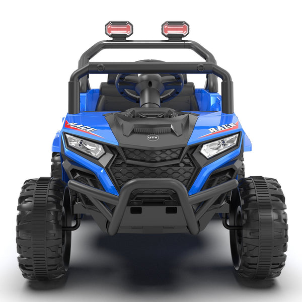 English Elm 12v Kids Electric Utv with 4-wheel Suspension Anti-collision Bar and 2-hour Battery Blue W1578P343327