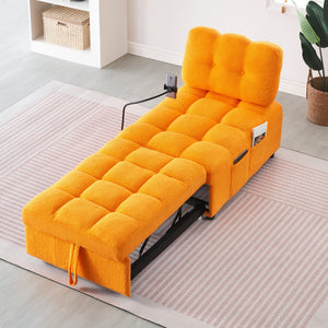 English Elm 40.20 Inch Convertible Teddy Fabric Sofa Bed Compact Sleeper for Apartment Living Room W1658P216827