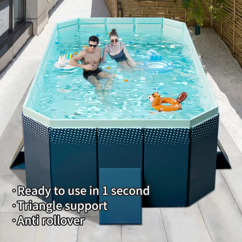 English Elm 3.0m Rigid Pvc Foldable Pool No Pump Setup Backyard Patio Cooling for Families W2710P330787
