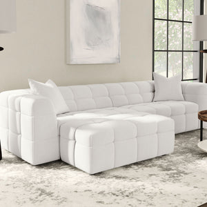 English Elm Sooke Boucle Fabric Rectangular Ottoman Versatile Footrest or Extra Seat for Living Rooms B062P441149