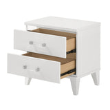 English Elm White 2-Drawer Nightstand