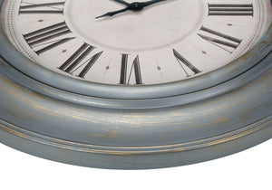 English Elm Clocks, 30" Round Antique Blue Wall Clock With Gold Accents - Elegant Modern Design For Any Space B2710P287071