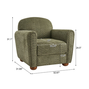 English Elm Rapallo Upholstered Accent Chair Plush Seat Modern Frame for Living Room or Entryway Olive Green N776P381488G