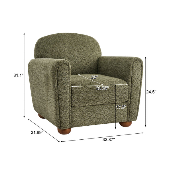 English Elm Rapallo Upholstered Accent Chair Plush Seat Modern Frame for Living Room or Entryway Olive Green N776P381488G