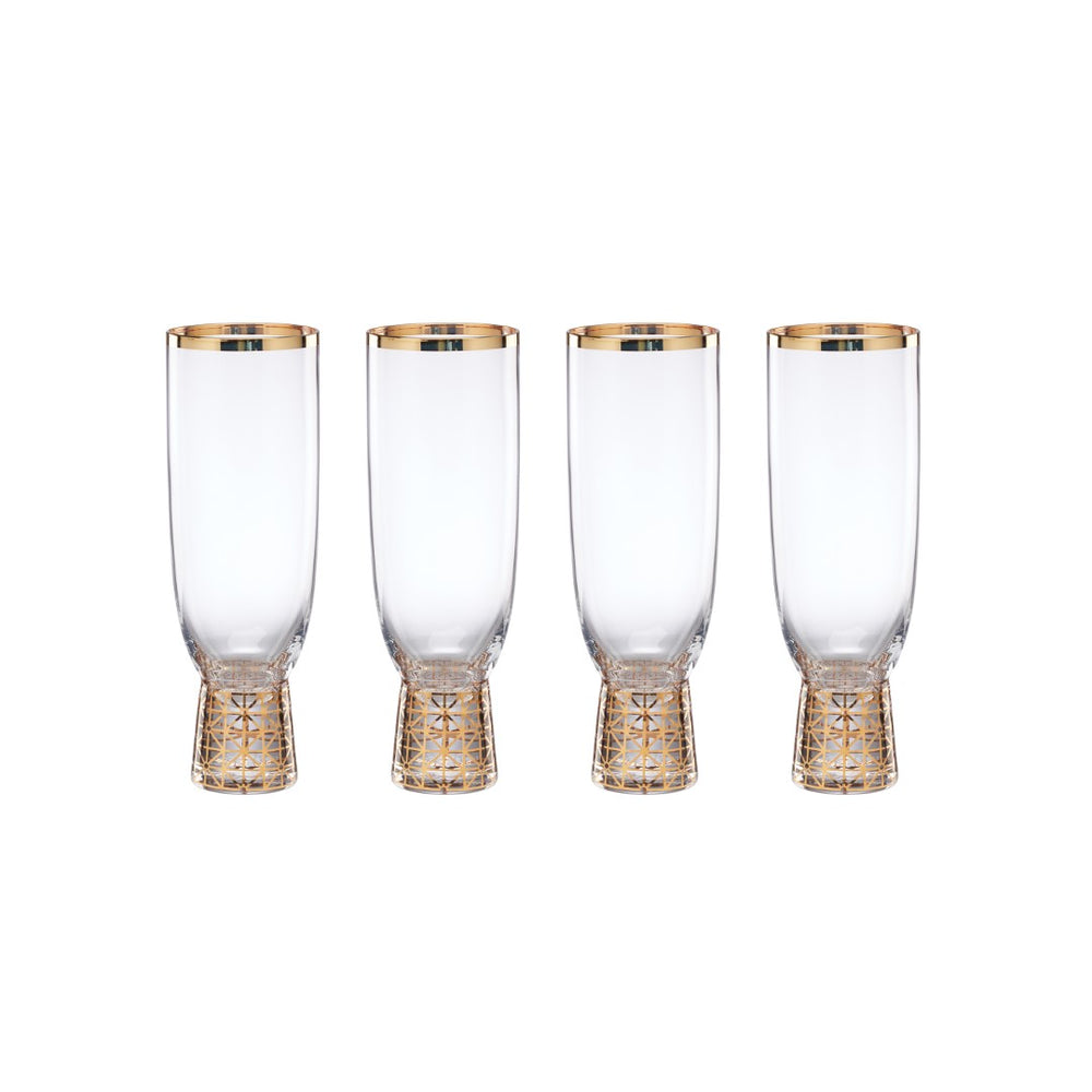 Lenox Tuscany Classics Gold Frost Flutes, Set of 4 Clear, NO COLOR GLASS,CRYSTAL 897411