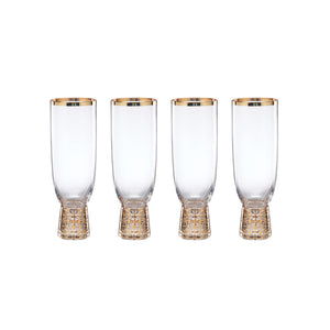Lenox Tuscany Classics Gold Frost Flutes, Set of 4 Clear, NO COLOR GLASS,CRYSTAL 897411