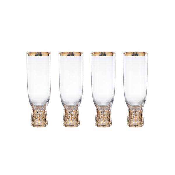 Lenox Tuscany Classics Gold Frost Flutes, Set of 4 Clear, NO COLOR GLASS,CRYSTAL 897411