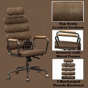 English Elm Calan High Back Executive Office Chair in Top Grain Leather with Mid Century Appeal B2726P419109