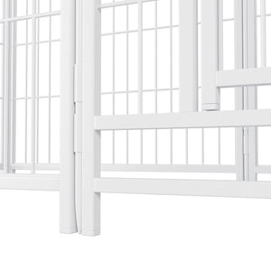 English Elm Dog Playpen 8 Panel Heavy Duty Iron Pet Fence Foldable Indoor Outdoor Exercise Pen White W368P234001
