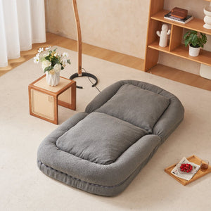 English Elm Triple Fold Down Sofa Bed – Compact, Metal Frame, Thick Cushion Comfort, Adjustable Back for Versatile Use Grey W244P196088