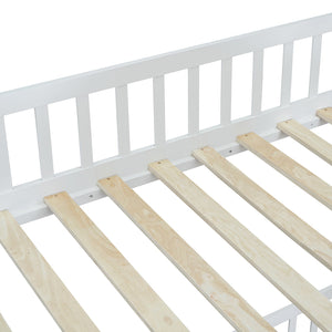 English Elm Twin-over-twin Bunk Bed Convertible Lower Desk Solid Pine Kids Bedroom Space Saver LT000681AAH-1