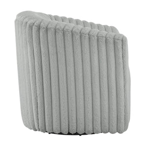 English Elm Alexa Ultra Plush Swivel Barrel Chair in Grey Wide Wale Cord-Like Fabric, Coil Spring Comfort, No Assembly Needed B050P390588