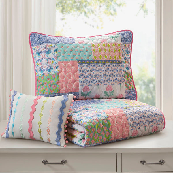 English Elm 3-Piece Twin/Twin Xl Quilt Set In Soft Pink – Cozy Comfort With Sham & Decorative Pillow Included! B035P408451