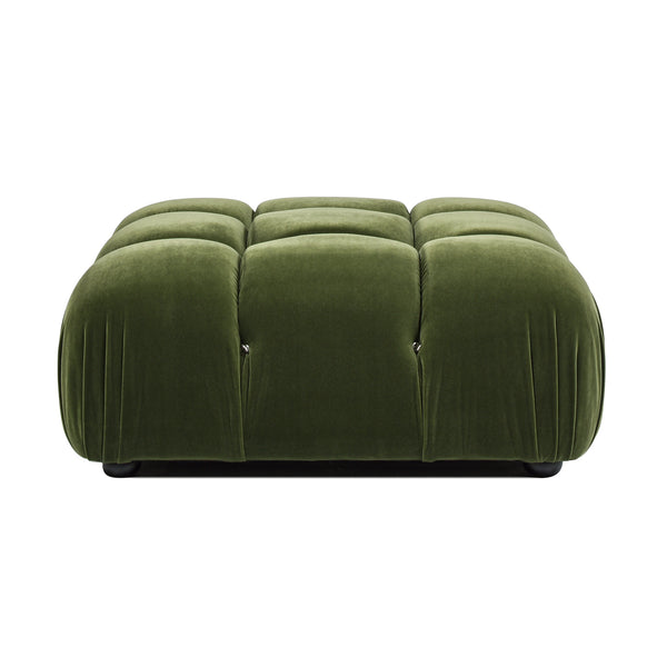 English Elm Jennifer Taylor Home - Marcel 36" Bubble Modular Cocktail Ottoman with Bouclé Upholstery, Low 15" Seat, Luxe Foam Support Olive Green B2719P238415