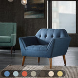 INK+IVY Newport Mid-Century Newport Wide Mid-Century Modern Lounge Chair II100-0063 Blue