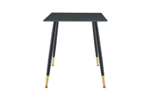 English Elm Modern Sintered Stone Rectangular Dining Table with Metal Legs for Four Seats Dark Gray W3493S00014