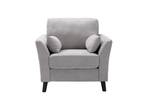 English Elm Damiano Woven Fabric Accent Chair with Solid Wood Legs and Two Included Pillows B2749S00149