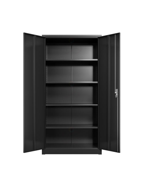 English Elm 71'' Locking Steel Storage Cabinet Four Adjustable Shelves Garage or Office Use W1505P196191