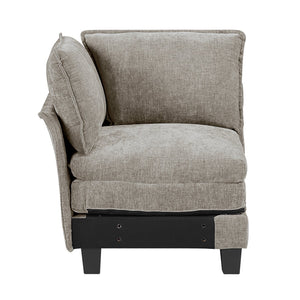 English Elm Modern Armless Chair Chenille Upholstery with Pocket Coil Support, Removable Covers, Plywood Frame, Chic Feet Brown Gray,Pewter 29 L x 29 W x 10.5 H B011P353080