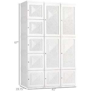 English Elm Entryway Freestanding Wardrobe with Magnetic Doors Rigid Pp Abs Portable Closet T3971P469868