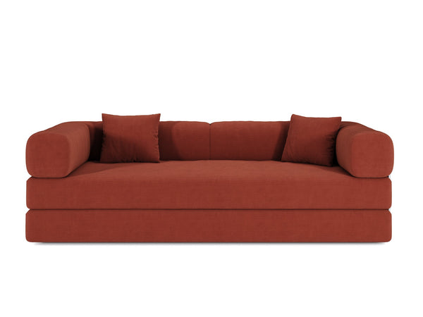 English Elm 78.8Inch Modular Sectional Sofa Bed - Convertible Orange Sofa For Small Spaces, Easy Care & Custom Layouts W3147P278113