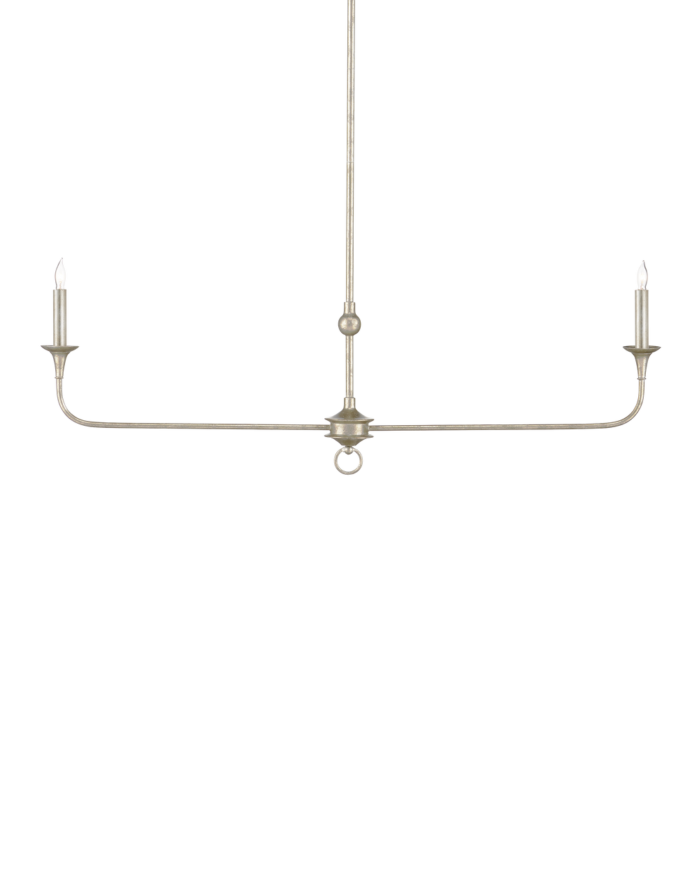 Currey & Company Nottaway Linear Champagne Chandelier - Elegant Design, Adjustable Height, Perfect For Dining & Kitchen Silver Wrought Iron 9000-1312-currey-company