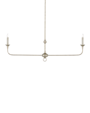 Currey & Company Nottaway Linear Champagne Chandelier - Elegant Design, Adjustable Height, Perfect For Dining & Kitchen Silver Wrought Iron 9000-1312-currey-company