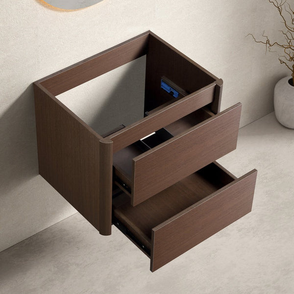 English Elm 23x18x19 Floating Bathroom Vanity Solid Wood Grain Soft Close Drawer Modern Storage W3402P370149
