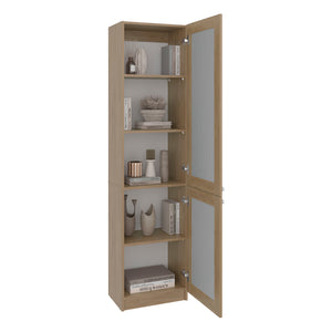 English Elm White Five Shelf Bookcase Slim Floor to Ceiling Open Storage Unit for Living Room B062P486467