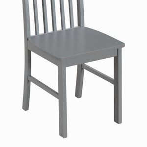 English Elm Walker Edison - Classic Rustic 5-Piece Dining Set with Slat-Back Spindle Chairs, Solid Rubberwood Table, White/Grey Finish - Perfect for Small Kitchens and Farmhouse Style B185P326702