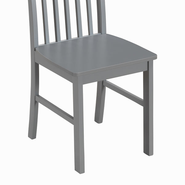 English Elm Walker Edison - Classic Rustic 5-Piece Dining Set with Slat-Back Spindle Chairs, Solid Rubberwood Table, White/Grey Finish - Perfect for Small Kitchens and Farmhouse Style B185P326702