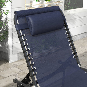 English Elm Outsunny Folding Chaise Lounge Chair - Adjustable 4-Position Poolside Relaxation With Breathable Mesh Seat W2225P229492-GIGA