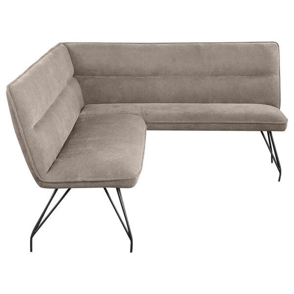 English Elm Ledger Upholstered L-shaped Bench Tufted Fabric Corner Dining Nook Seating Taupe B062P441113
